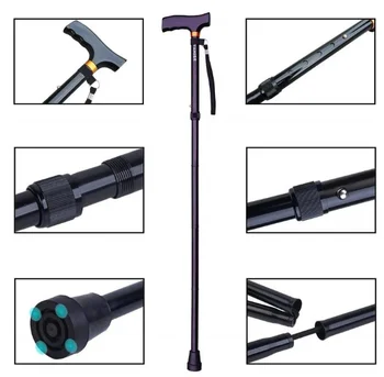 Nordic Folding Trekking Aluminum Alloy Telescopic Men Foldable Adjustable Cheap Hiking Poles Walking alpenstock Cane Stick