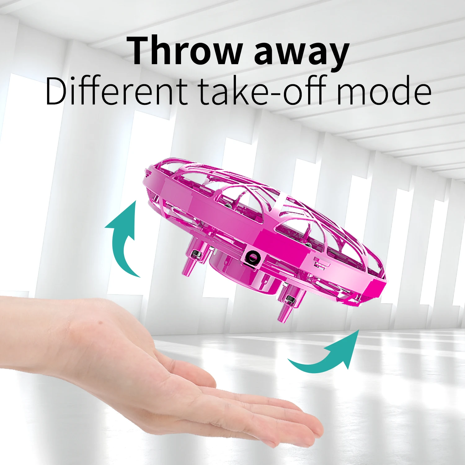 BLLRC F106A Induction UFO Quadcopter Toy, Multi-point Induction, One Toss and Fly with Headless Mode Remo RC Aircraft