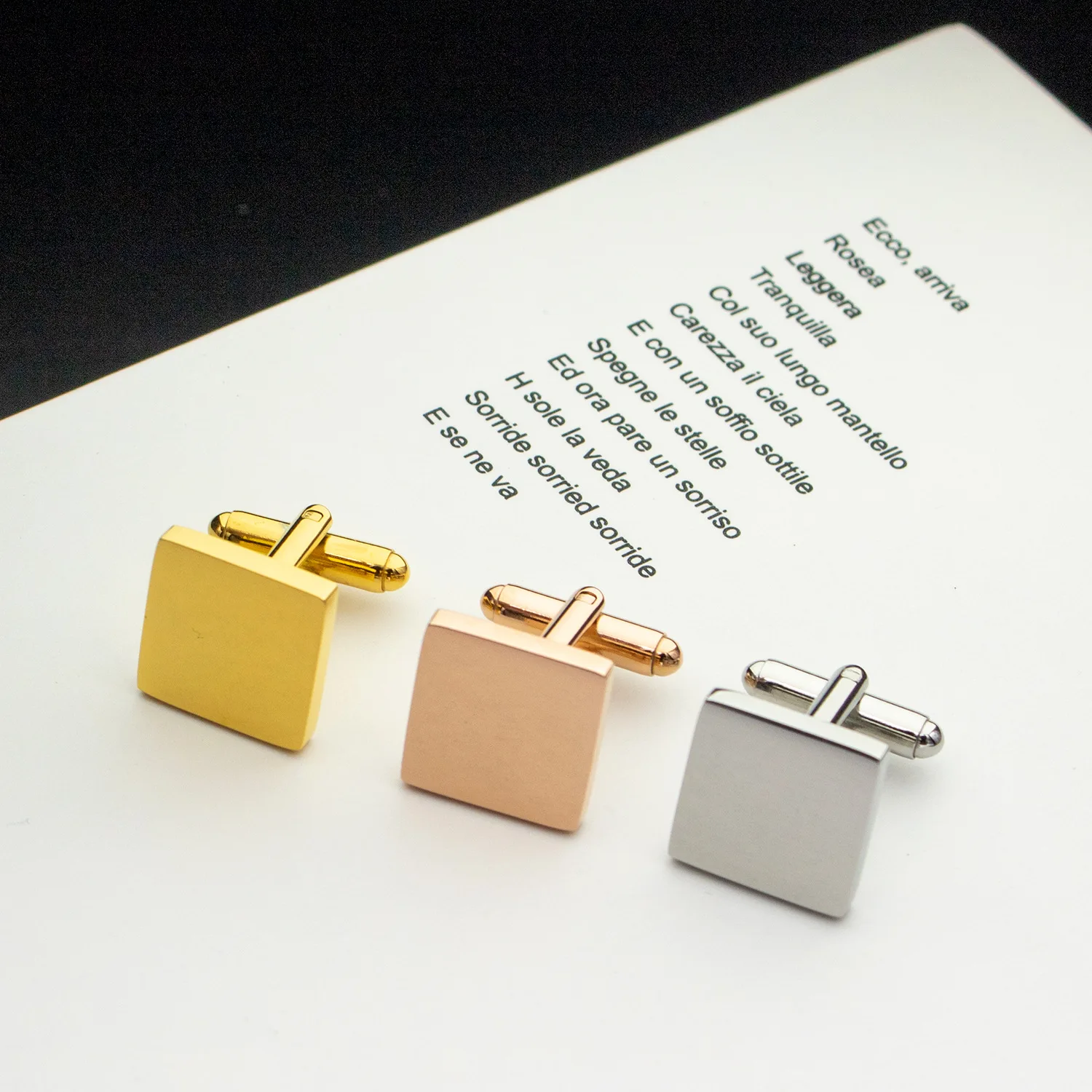 Manufacturer Supplier Blank Customised Logo Stainless Steel Cufflinks Set For Men Metal Custom Shape Tie Clips Cuff Links