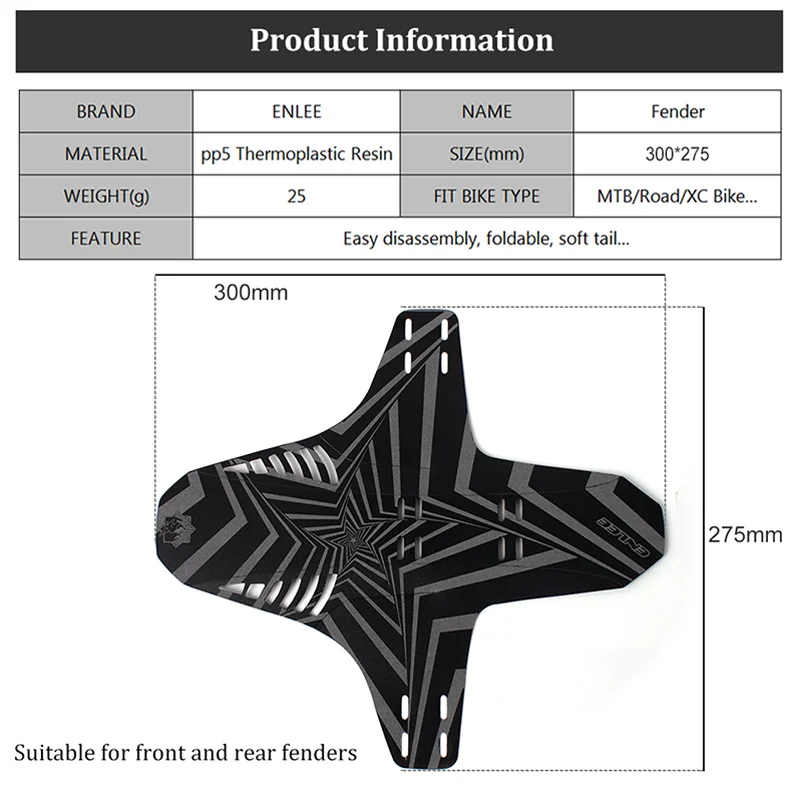 
Bike front rear wheels mudguard bicycle designed new fat bike mudguards 