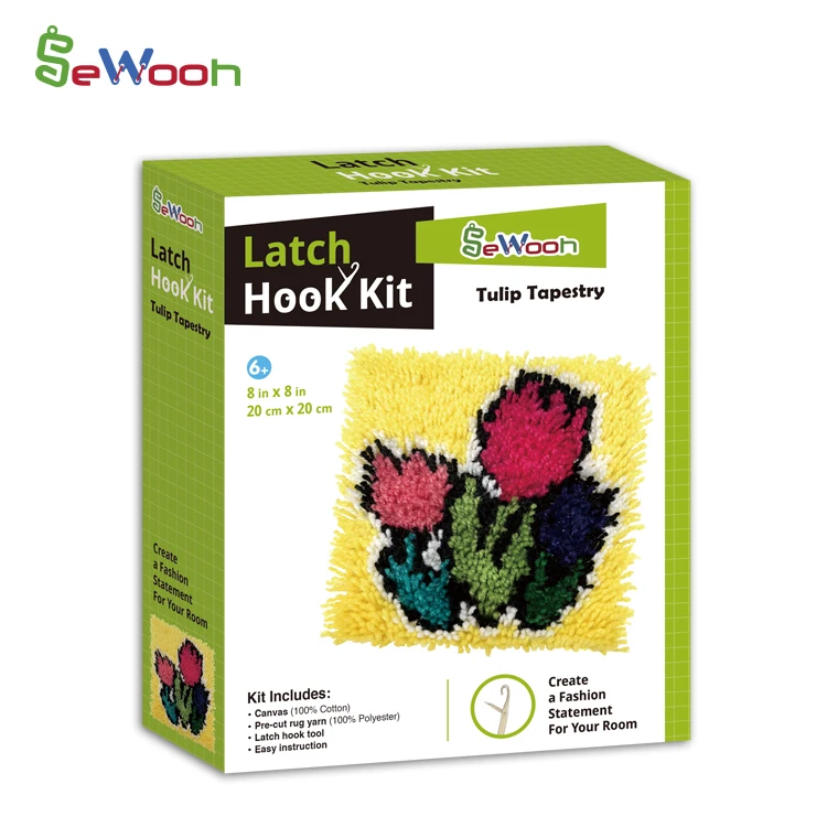 Loving Heart DIY Yarn Art and Craft Latch Hook Pillow Kit Latch Hook Rug Kit for Adults