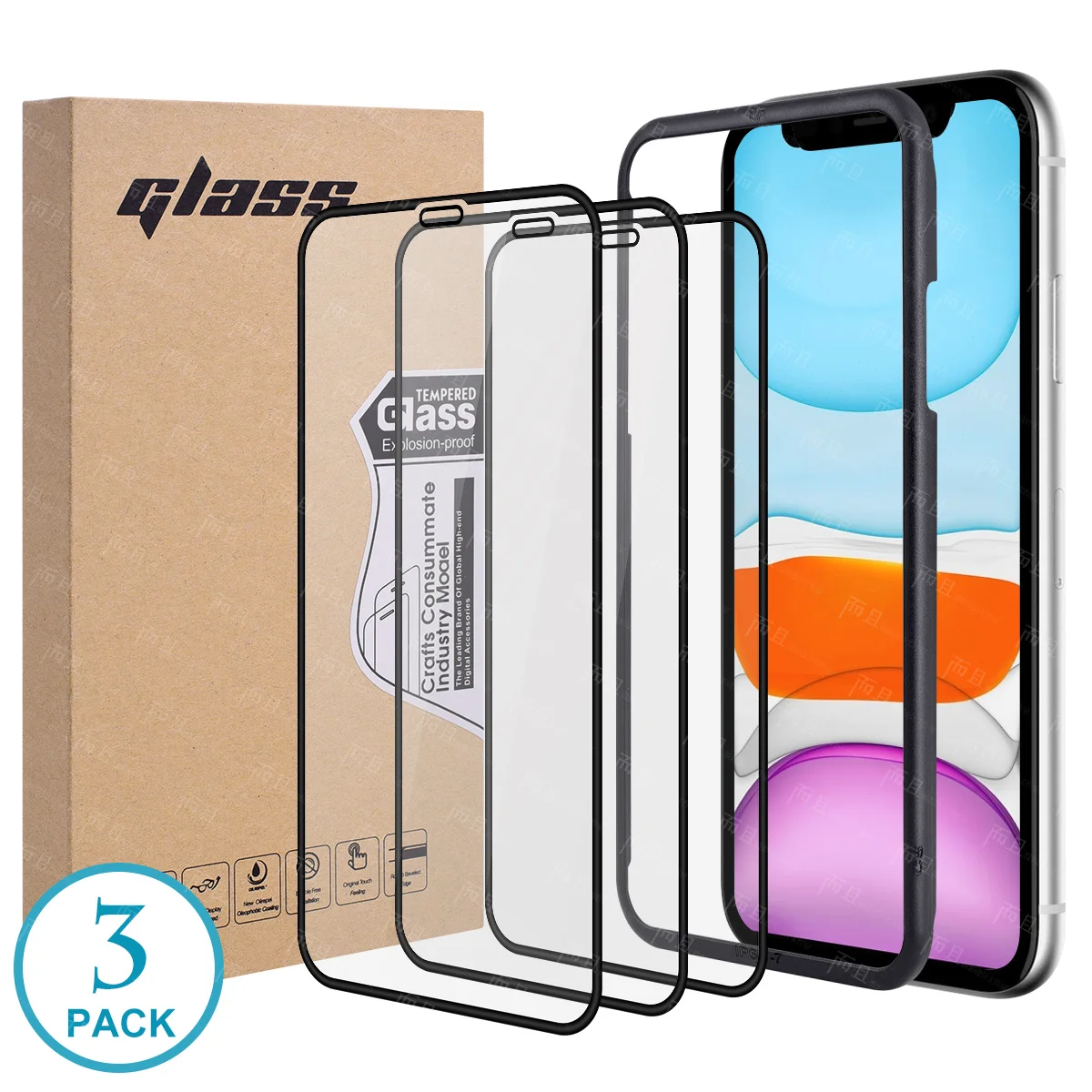 
Для iPhone 12 iPhone 12 Pro iPhone 12 Mini iPhone 12 Pro Max твердость 9H Защитное стекло для широкого экрана Amazon с установочной рамкой 