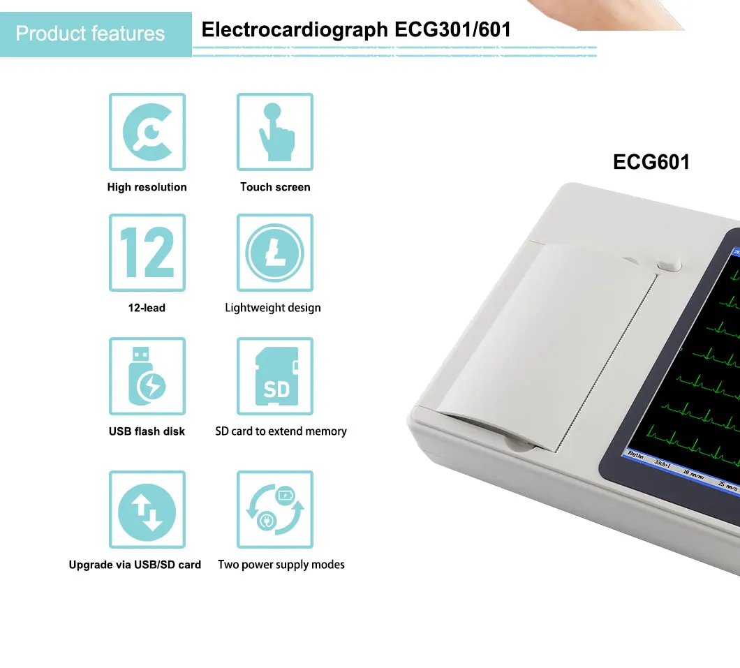 6 channel  monitor de paciente nibp spo2 ecg 24 hor portable ecg electrode production machine 6 channel portable ecg monitor