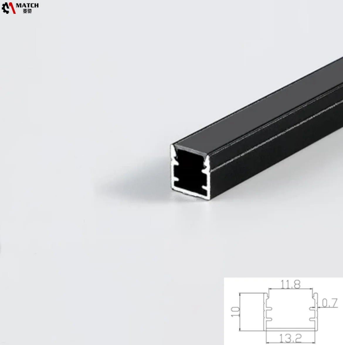 Super Thin Anodized Aluminum Extrusion Profiles Black White Finish with LED Strip Linear Light Recessed for Cabinet