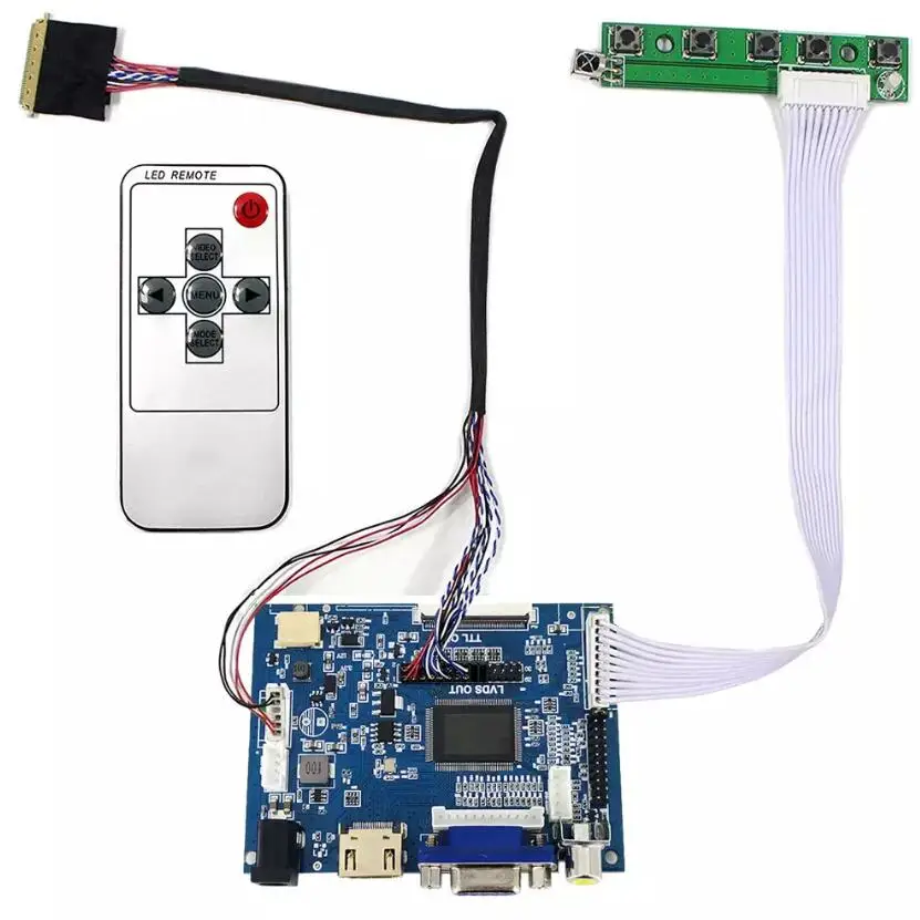 PCB800099-V.9 TFT LCD driver TTL 50pin LVDS 30pin interface universal lcd controller board with HDMI VGA AV