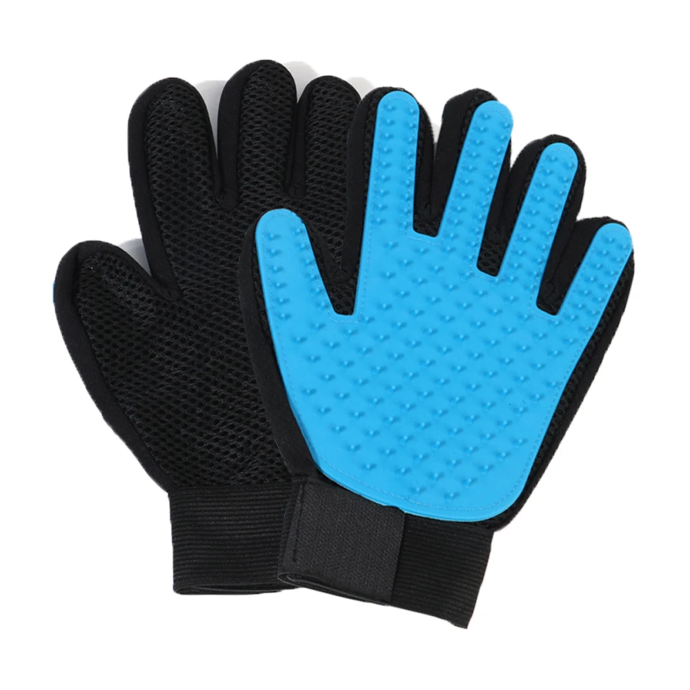 Deluxe Pair Pet Grooming Hair Removal Gloves Large Dog Brush Comb To Remove Hair