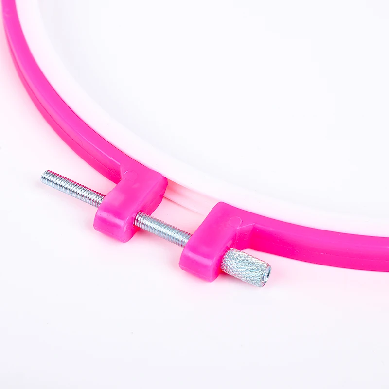 Colorful cross stitch embroidery hoop Abs plastic  wood embroidered stretch