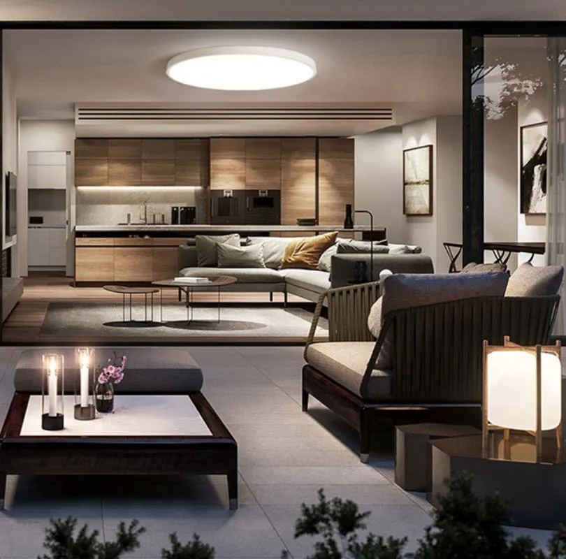 LOXONE KNX DMX DALI PWM dimming Modern Surface Mounted Bedroom Living Room Home Lighting Round Nordic Ceiling Light Led Lamp