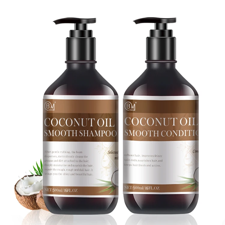 Guangzhou Factory Best Seller Coconut Hair Shampoo and Conditioner Custom Logo and Samples are Free