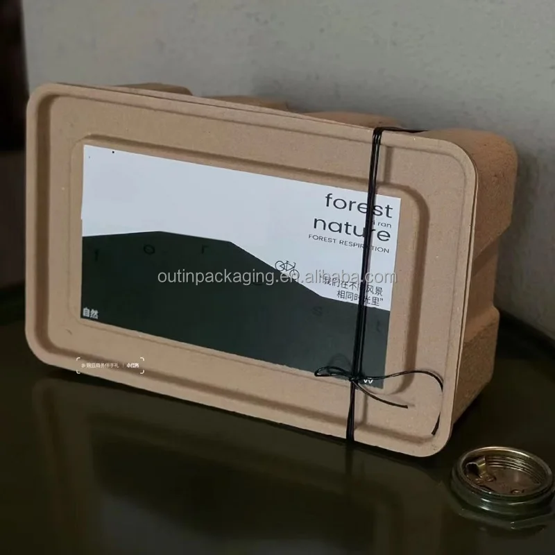 Customized Dry Press Molded Recycled Paper Biodegradable Pulp Packaging Box Eco Friendly Mold Pulp Molding Packaging Box