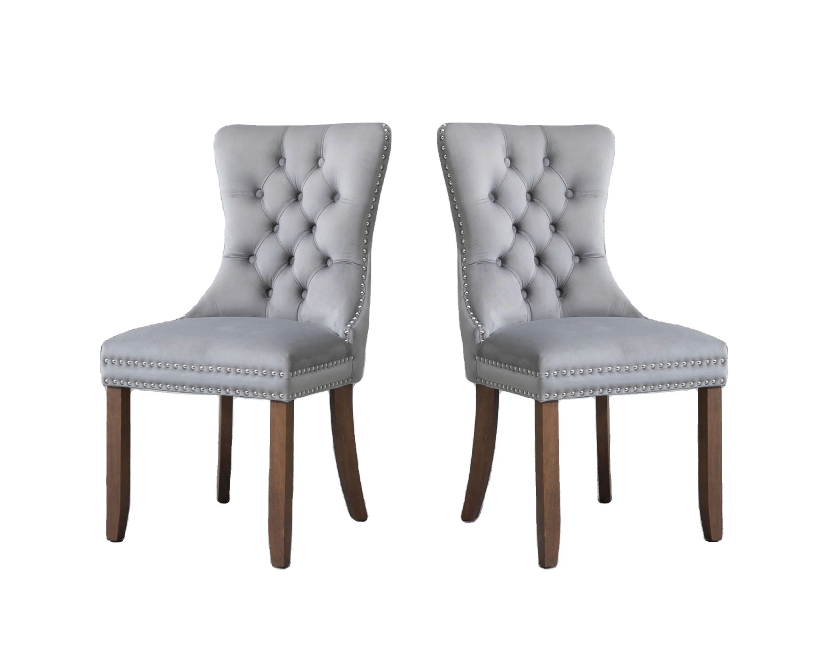 Wholesale High Quality Luxury Modern Elegant Restaurant Genuine Leather PU Leather Kitchen Armless Solid Wood Dining Room Chairs