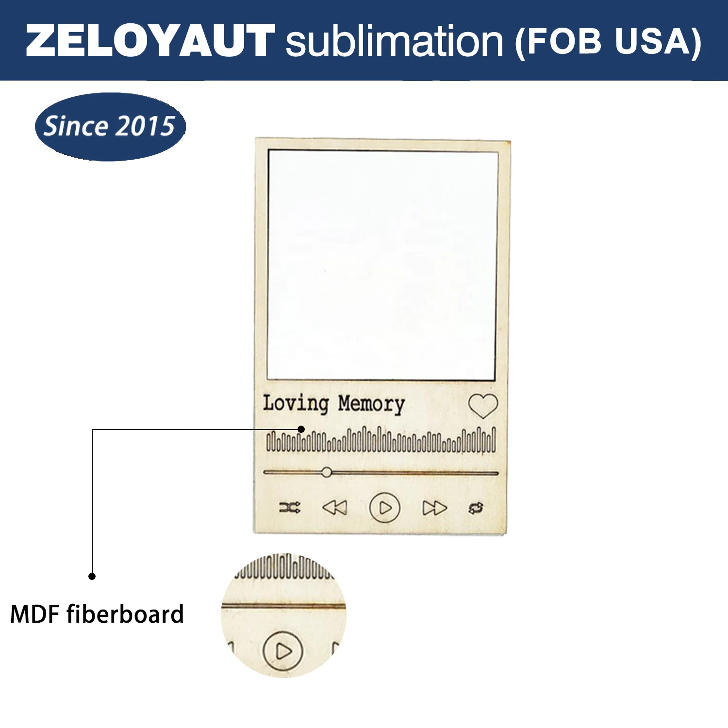 ZELOYAUT wholesale Sublimation blank DIY New Fashion Customized MDF Photo Frame Blanks 2024 for Home Office Villa Apartment