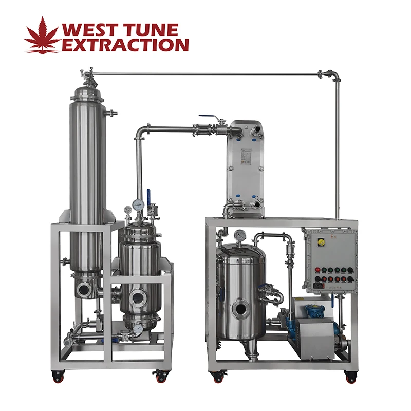 
West Tune Ethonal Evaporation Plate Type Small Single Effect CBD Falling Film Evaporator with Higher Cooling Efficiency 