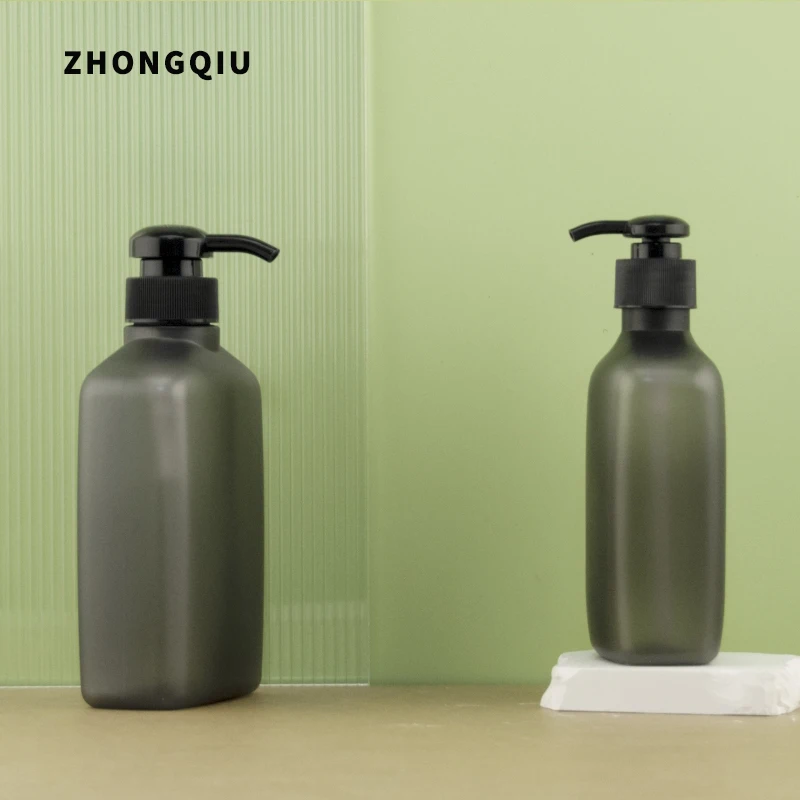 250ml black Empty Square Plastic Pump Bottle 300ml  Shampoo Bottle For Shampoo And Conditioner bottle