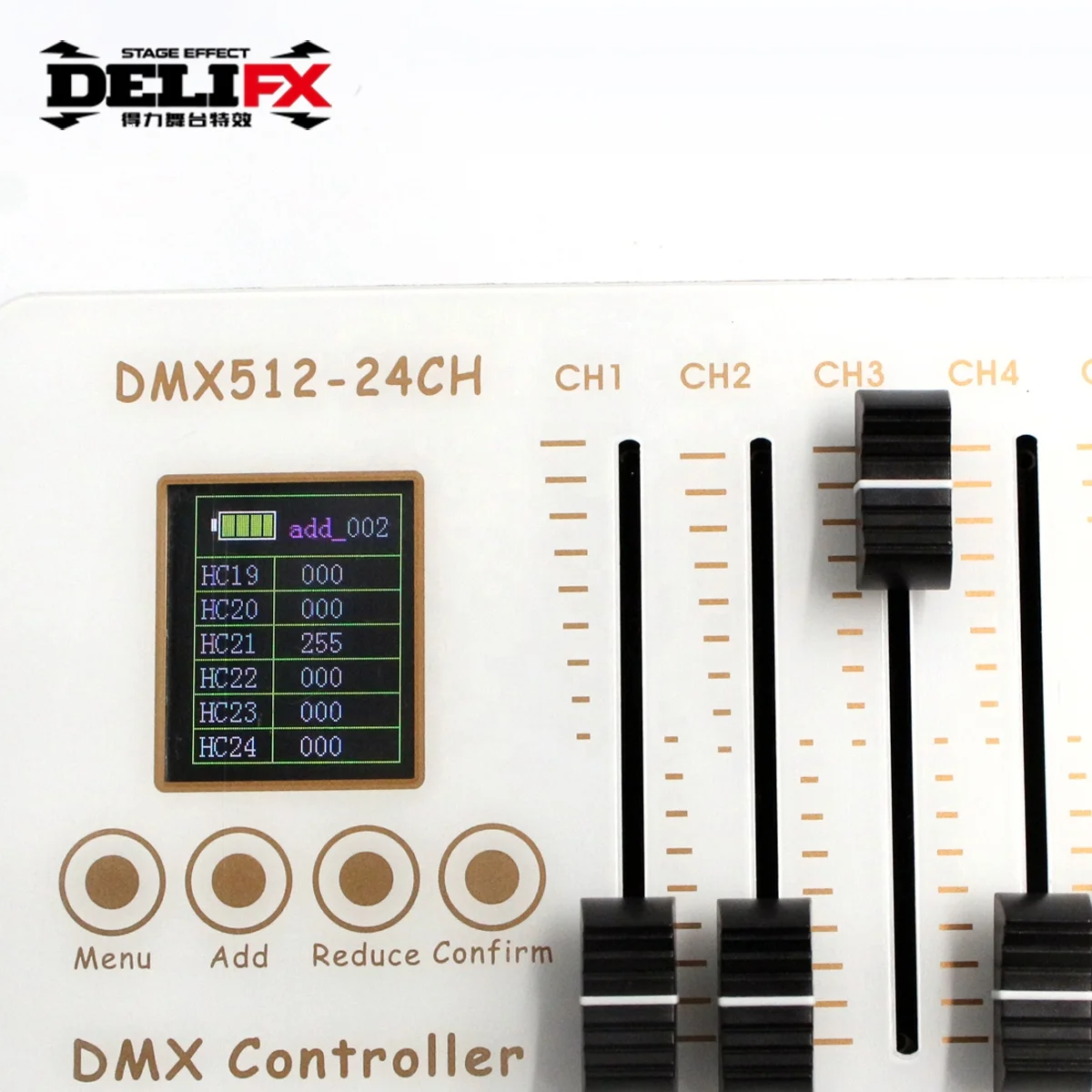 DELIFX 3.7V Battery Wireless Dmx512 24CH Controller LCD Board Display DMX Tables for Stage Lighting Diagram dj Effect Machines