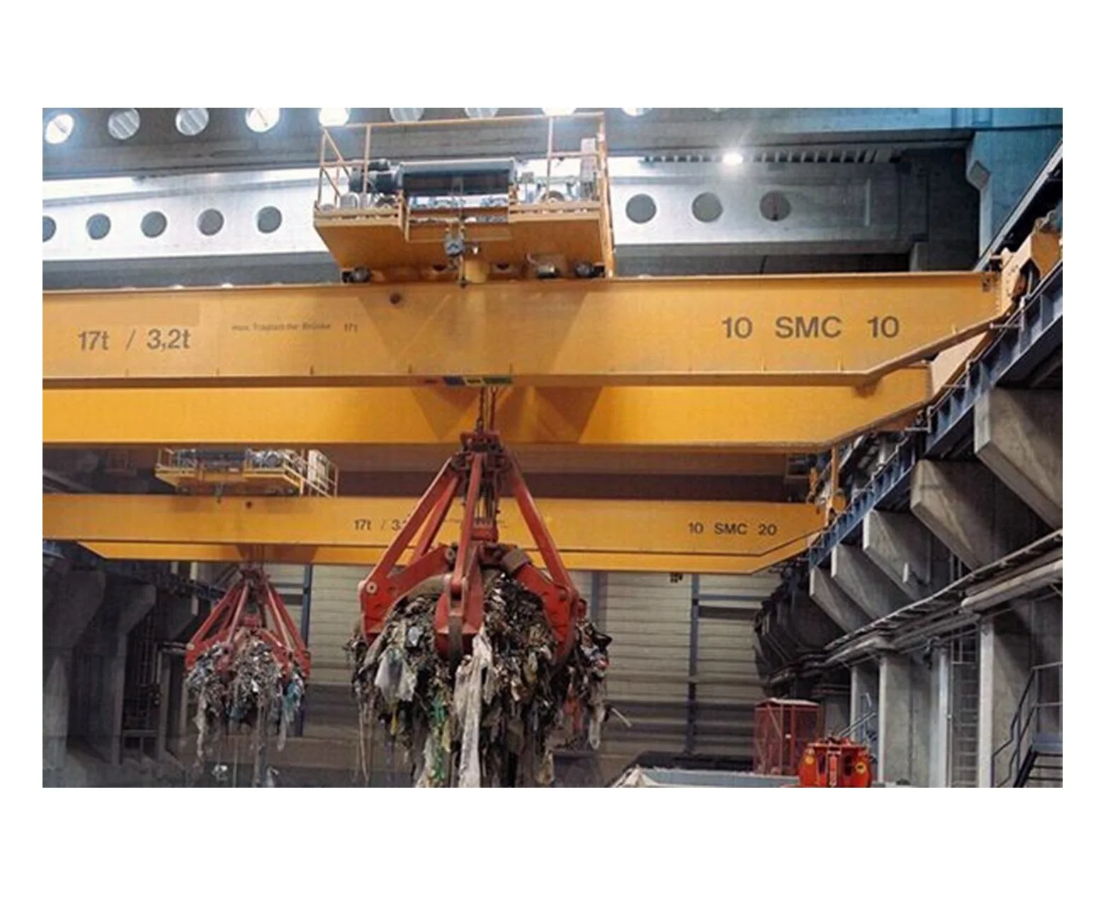 Workshop High Performance 20 Ton QZ Type Electric Double Beam Grab Bucket Crane