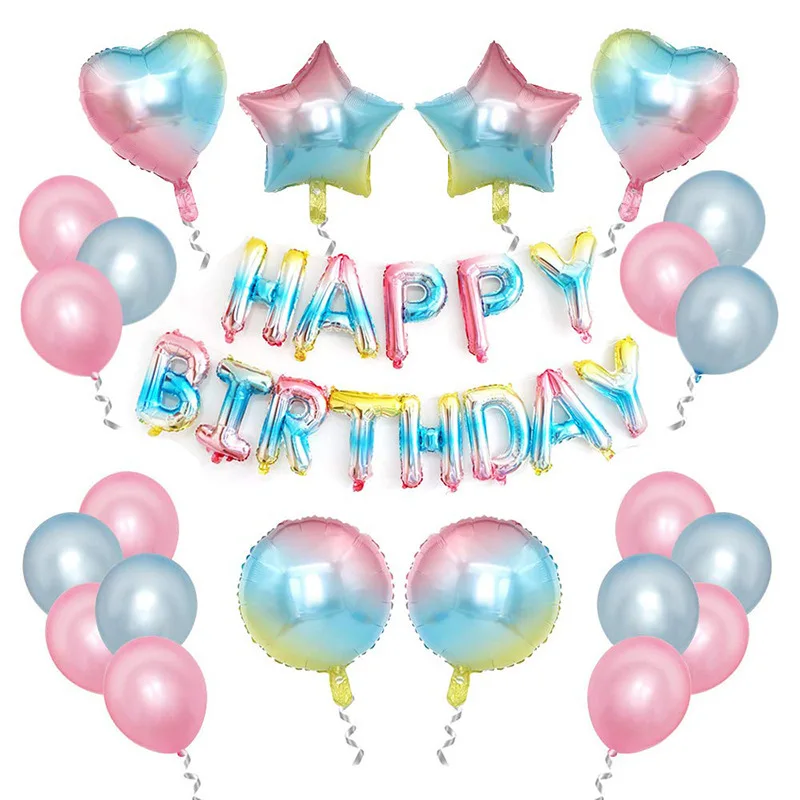 Blue Gold Qualatex Letter Star Heart Foil Balloons Birthday Anniversary Party Decor Suit