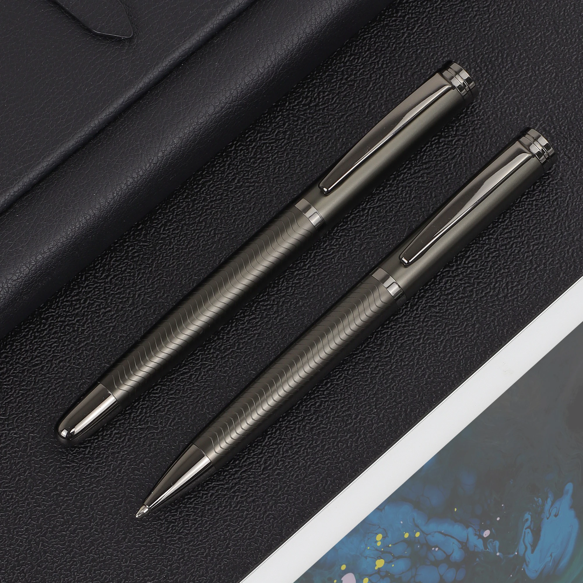 shiny silver or gold body customize laser engraved company logo high quality executive premium brand ballpoint pen