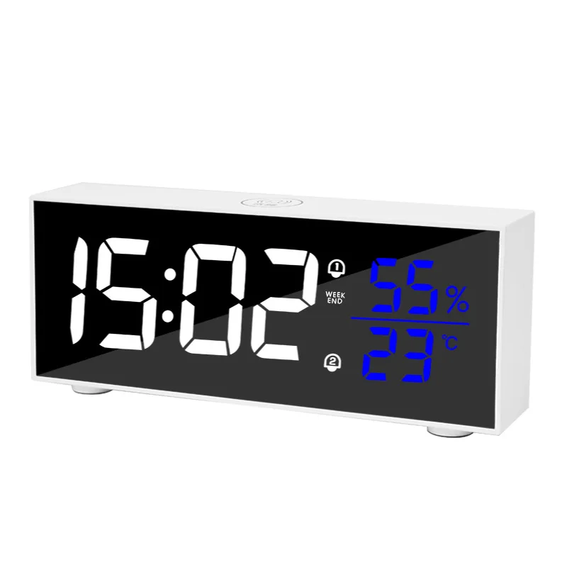 16*6.5*43.2 cm Large LED Screen Electronic Resin Alarm Clock Digital Display Music Clock for Home Desk Decor Large Table Clocks