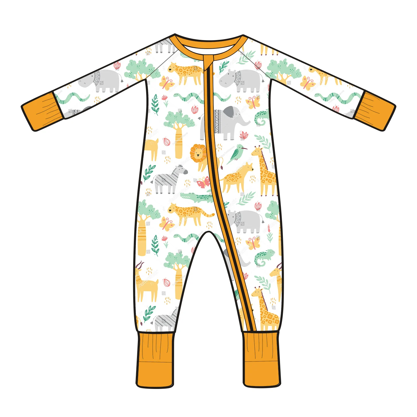Organic christmas bamboo onsie baby christmas romper zip baby sleep wear newborn pijamas zipper sleeper infant baby clothes