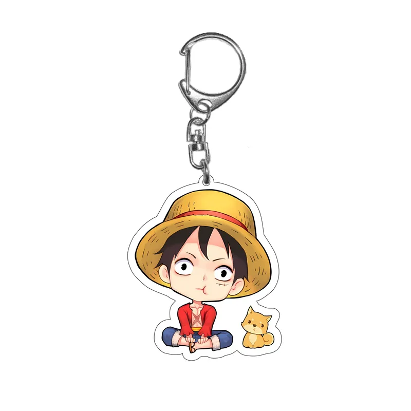 Popular Anime Cartoon Character Luffy Zoro Acrylic Double Sided Transparent Pendant Keychain