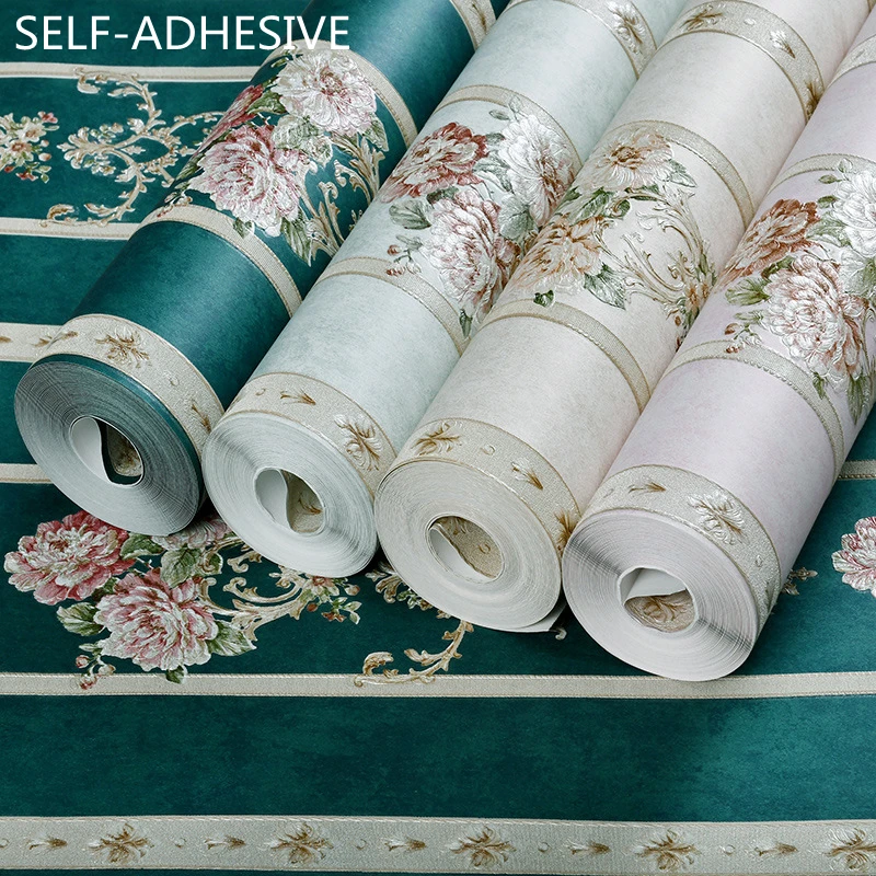 American 3D Wallpaper Wide Stripe Self-adhesive Wallpaper For Bed Room