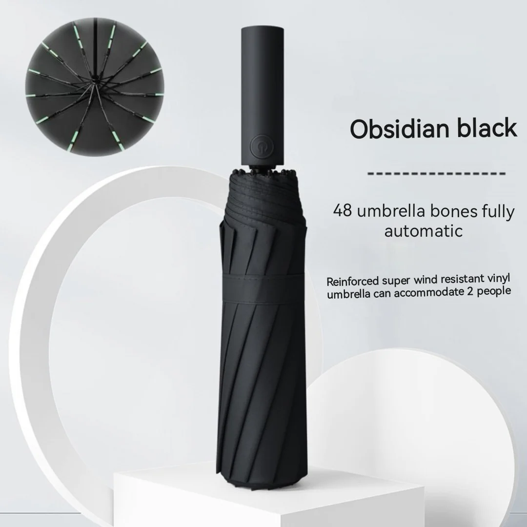 Dual Purpose Large Triple Folding Automatic Umbrella Contemporary Popular Sunshade for Men Women Customizable Logo Print Travel