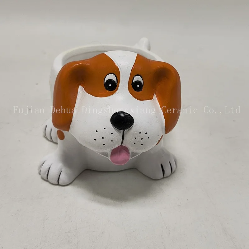 New Arrival Cheap flower pot cartoon ceramic animal Lion plants pots
