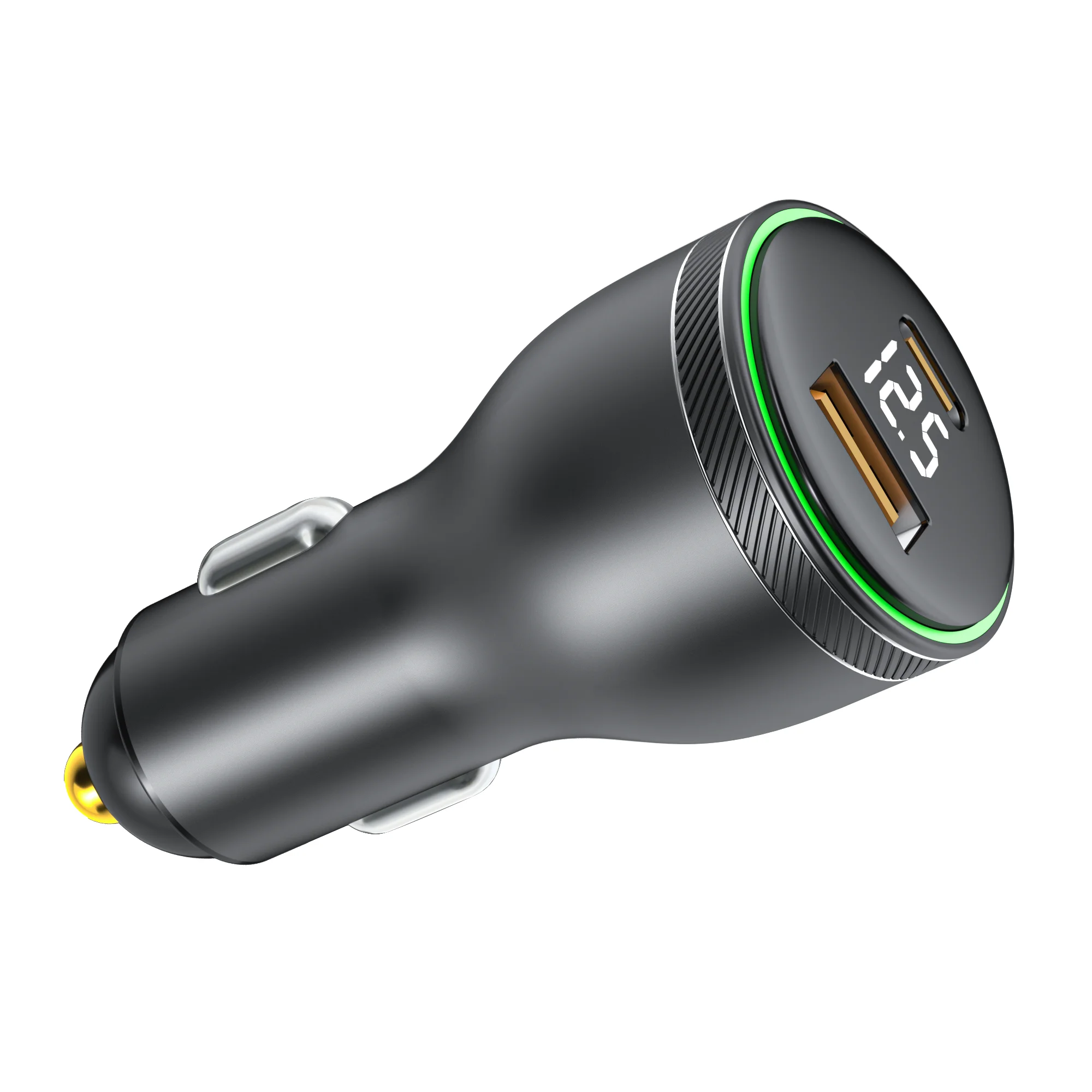 CE ROHS KC PD PPS USB-C 100W & USB-A QC3.0 18W smart portable Car laptop Charger for smart phone