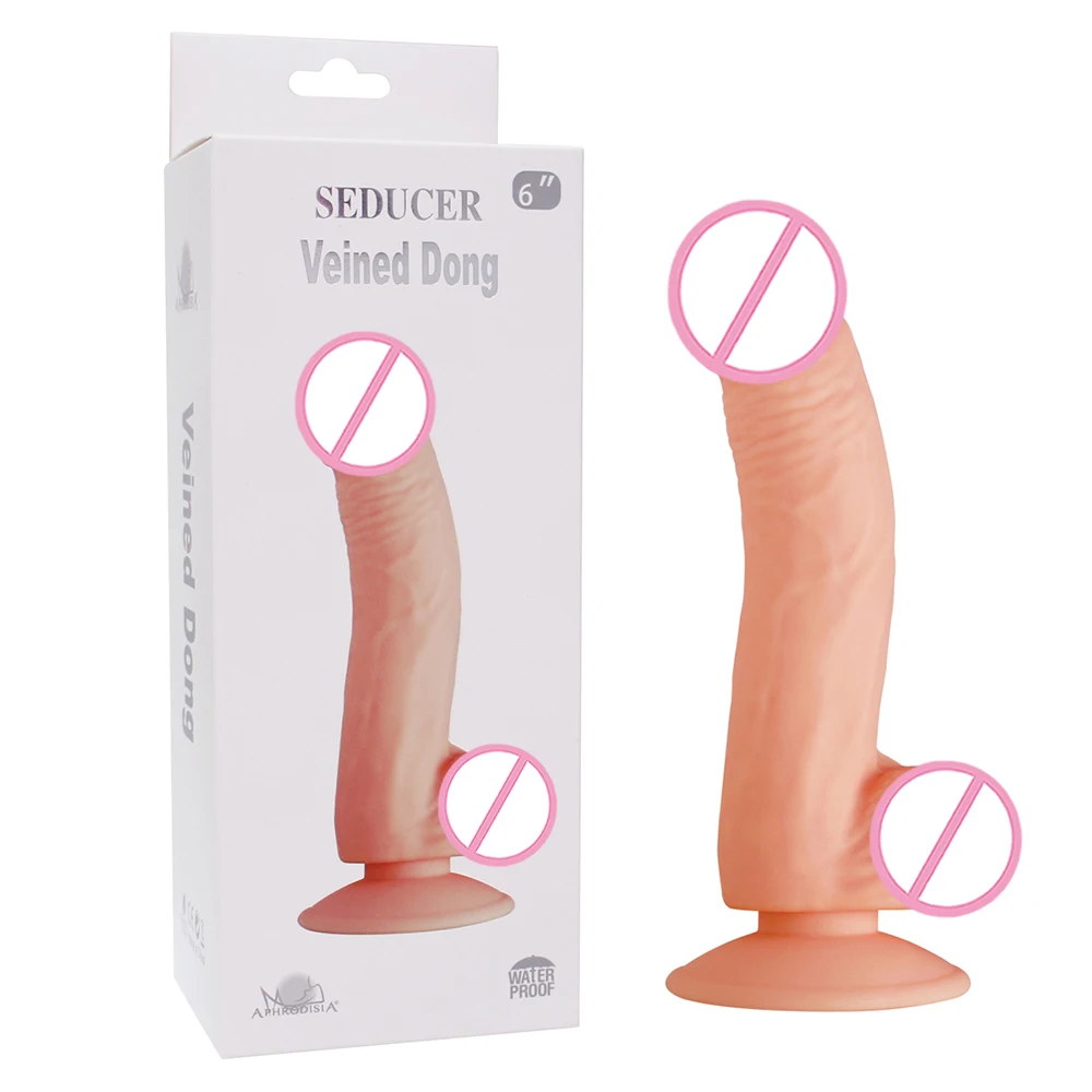 
Free Sample Lifelike Medical Silicone G Spot 6.5 Inch Powerful Sex Toy Suction Cup Dildo 