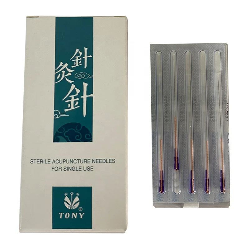 Tony Brand Sterile Disposable Press Needle Stainless Steel Ring Handle With Tube Acupuncture Needles