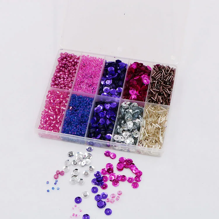 Manufacturer custom high quality DIY glass seed beads and PVC sheet with box
