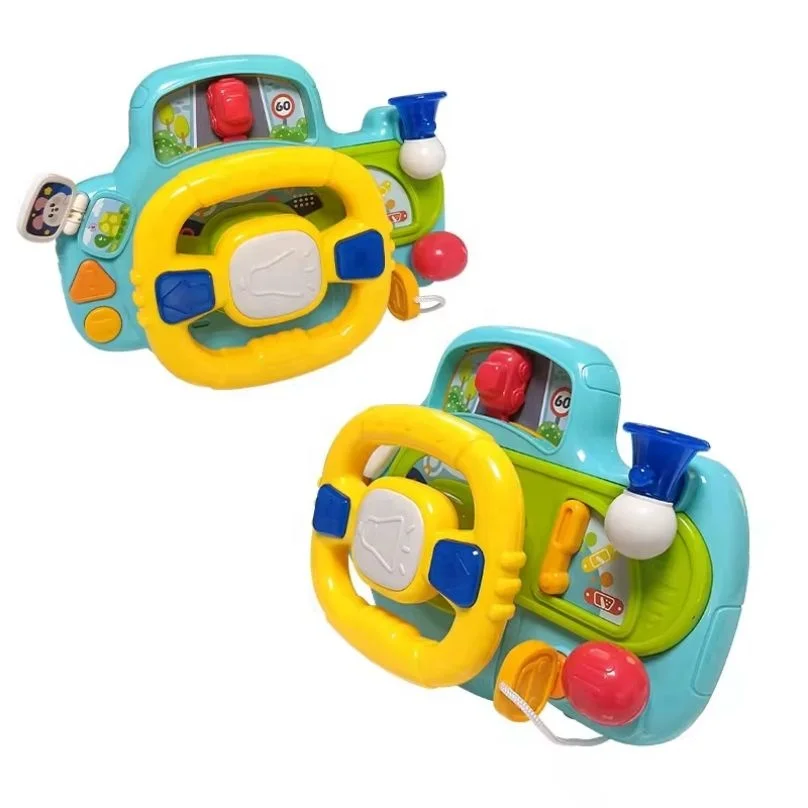 Multifunctional Steering Wheel Toy Baby Electronic Driving Simulator Steering Wheel for Back Seat Educational toys