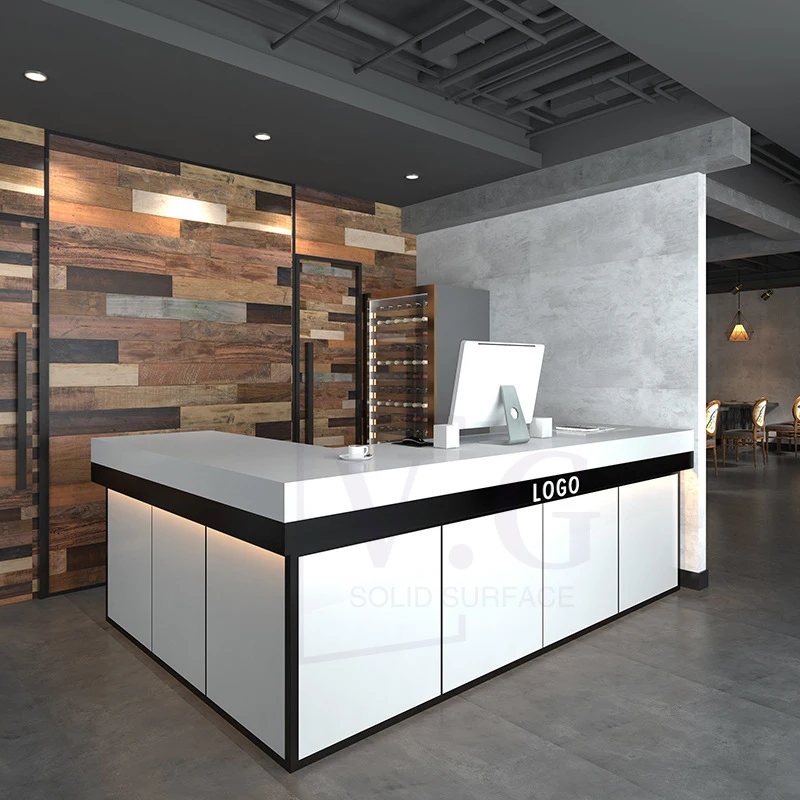 Custom made law office reception desk stone material standing reception desk jewelry reception desk