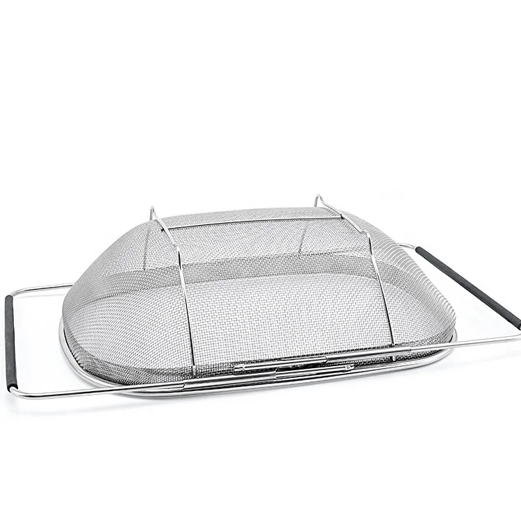 Hot Sale  Sink Mesh Basket With Silicone Handle Fruit Vegetable Mesh Strainer Flour Sifter Sieve Colander