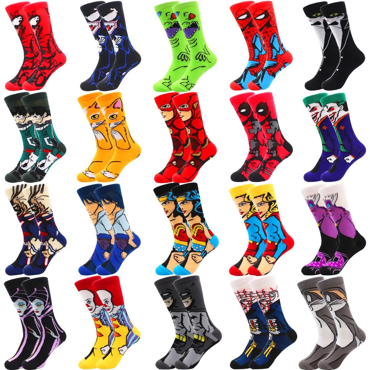 
wholesale full custom cotton men colorful funny happy socks 