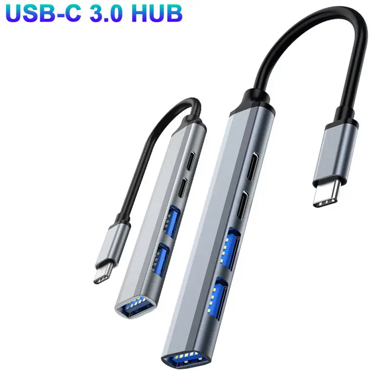 Portable docking station Usb C Hub Extension Splitter 5 In 1 Multiport Usb 3.0 5gbps Data PD Charging 5 Port Type C Hub