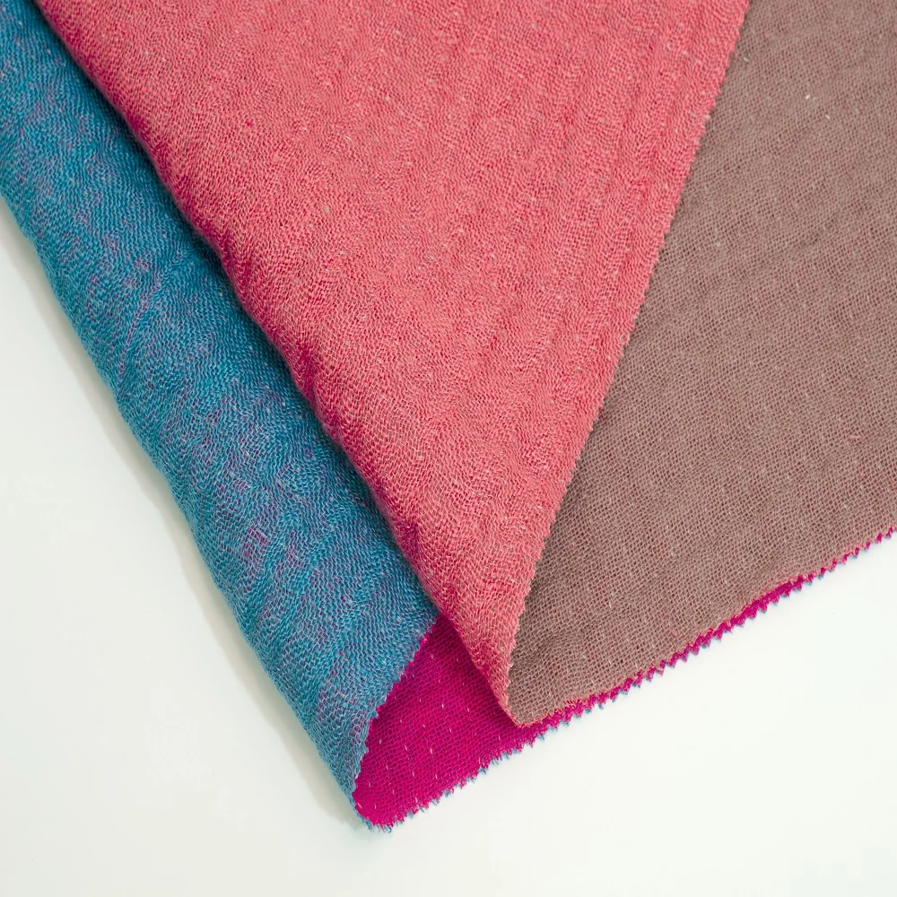 6512# High quality 52.5%linen 46%cotton 1%polyester 0.5%spandex double layer double color yarn-dyed linen cotton fabric