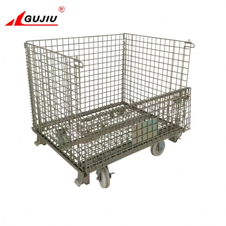 Заводская Сварка Запираемые металлические оптом промышленные стальные используемые контейнеры для хранения проволочной сетки для бутылок вина