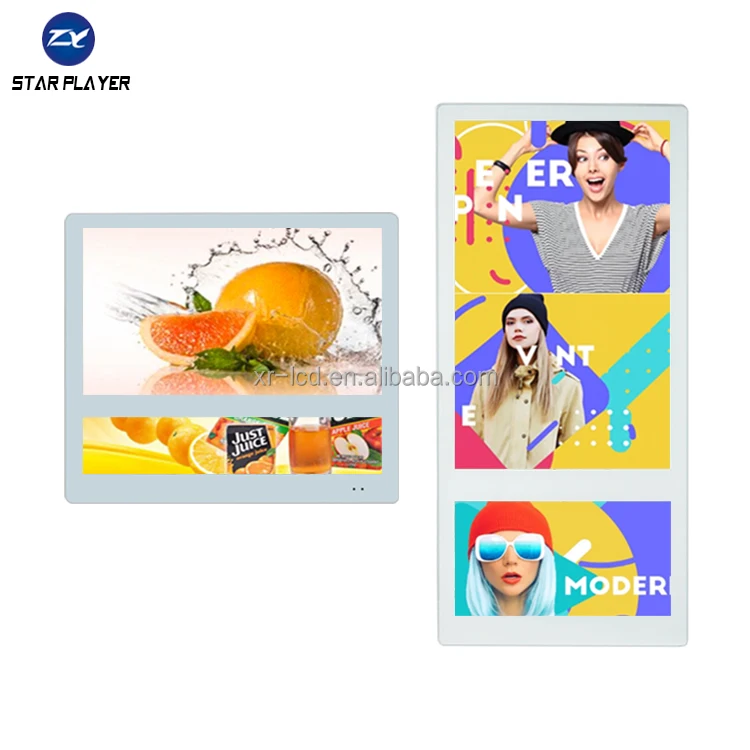 slim 18.5+10.1 inch commercial promotion lcd display screen advertising tv usb or android wifi elevator digital signage panels