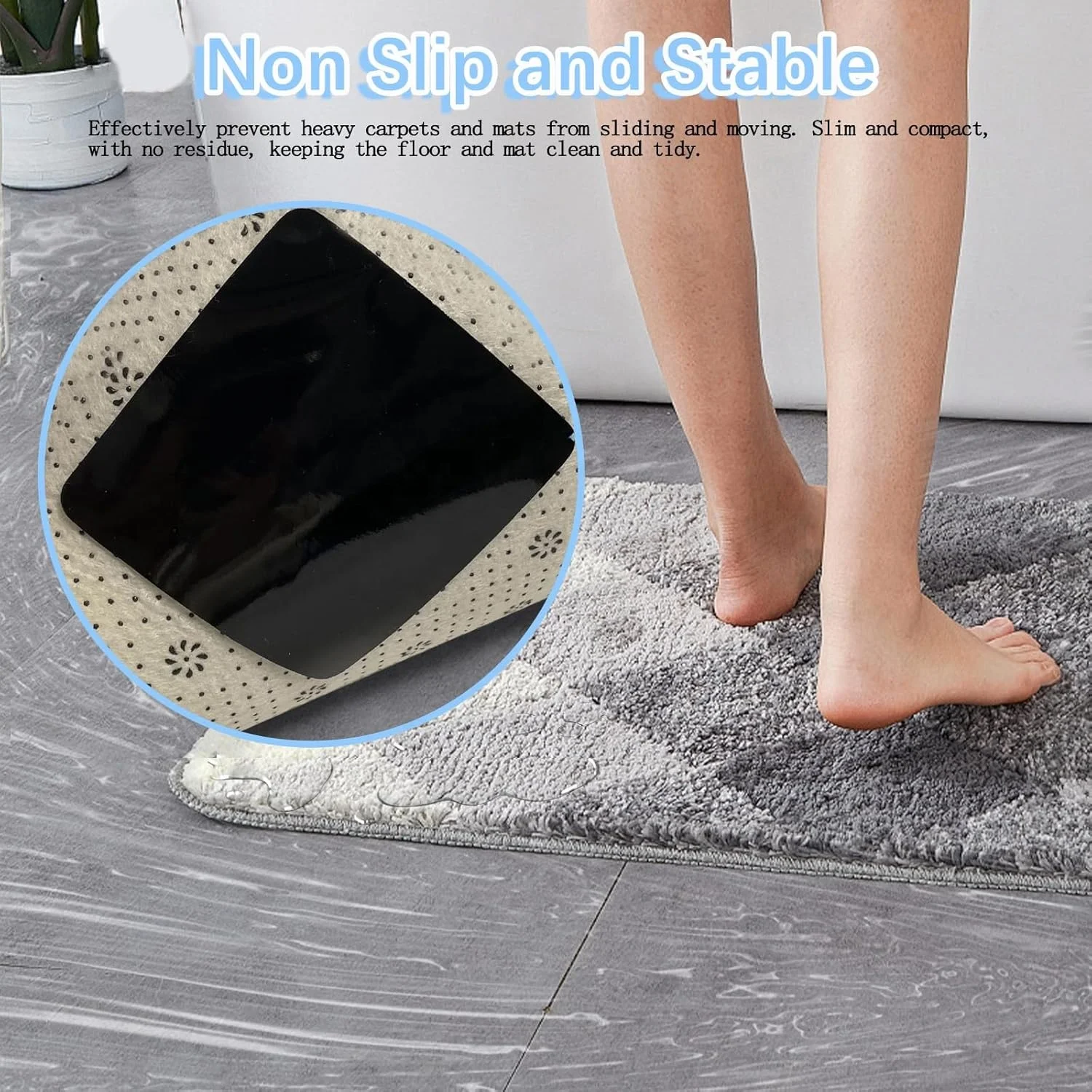 Carpet Tape Anti Slip Rug Pads Rug Gripper for Hardwood Floors Tile Mats