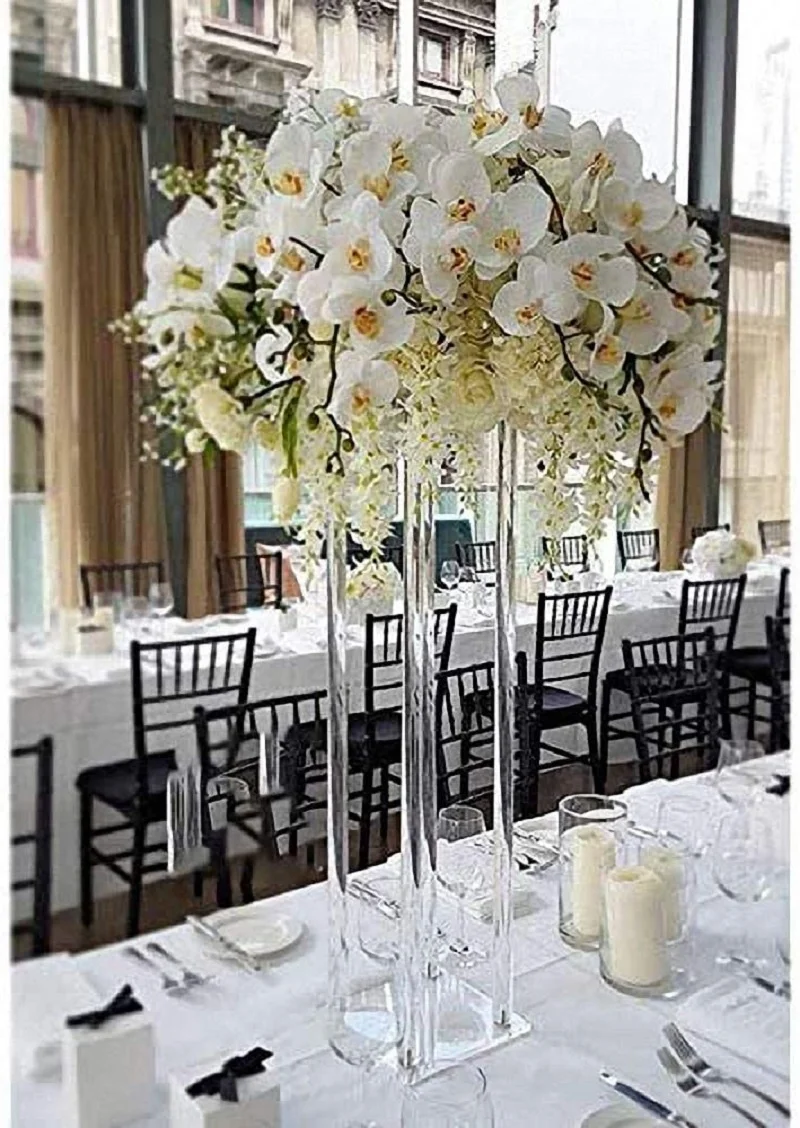 Wholesale High Quality Wedding Floral Stand Columns Acrylic Clear Flower Table Centerpiece  Acrylic Flower Stand