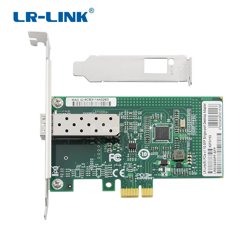 Stock PCI Express X1 1G SFP Single-Port Fiber Network Interface Cards Intel I210 Nics LREC6230PF-SFP