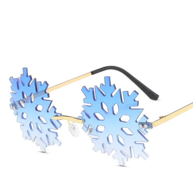 Солнцезащитные очки без оправы женские и мужские ретро-очки в форме снежинки модные солнцезащитные для уличного