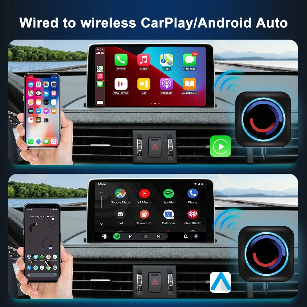 Jmance SIM card TF card mini carplay ai box android 10 GPS navigation usb plug and play Smart Touch Box