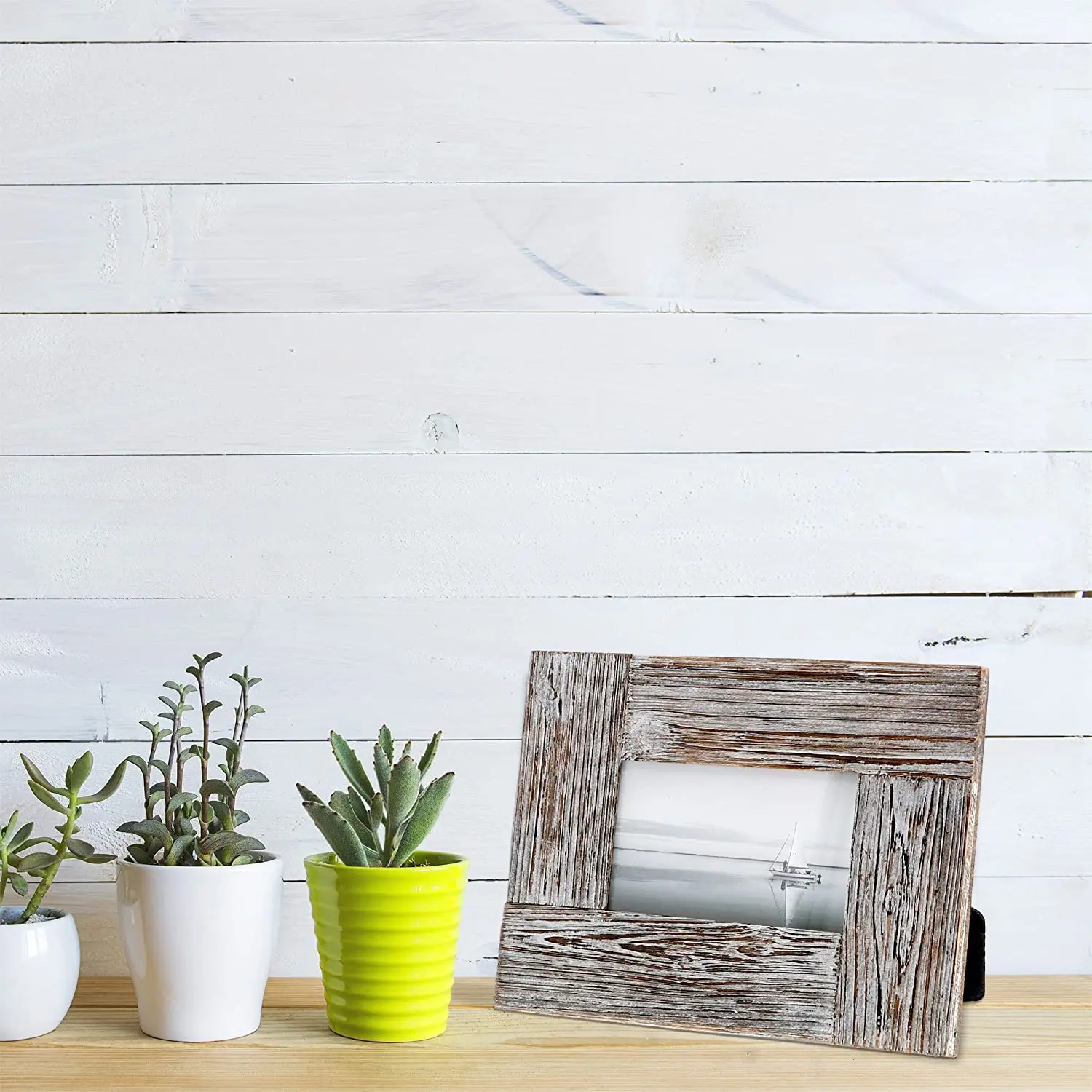 Wooden Rustic Logo Picture Frame Horizontal and Vertical Formats for Wall and Tabletop