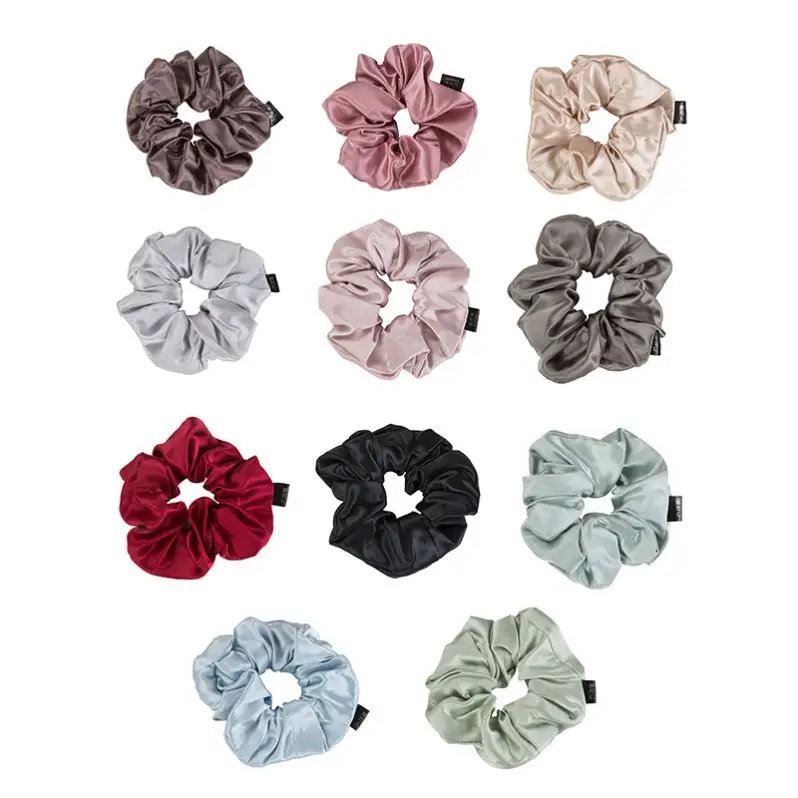 Mulberry 6Pcs/Set French Grace Wholesale For Advertising Promotion Activities Silk Hair Scrunchi With Branding