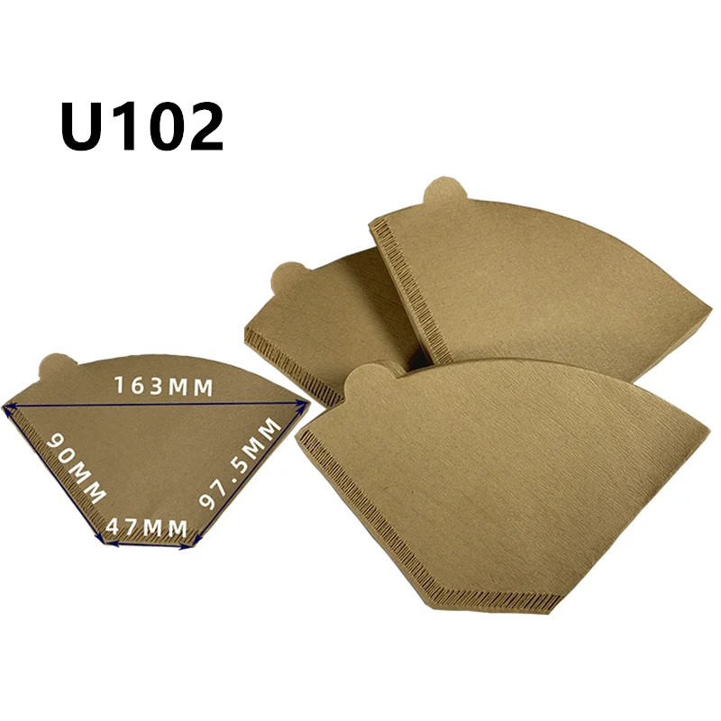 New Product Ideas 2024 High Quality Coffee Filter Paper V01 V02  / U shape Barista Pour Over Drip Coffee Paper Filter-100pcs/bag