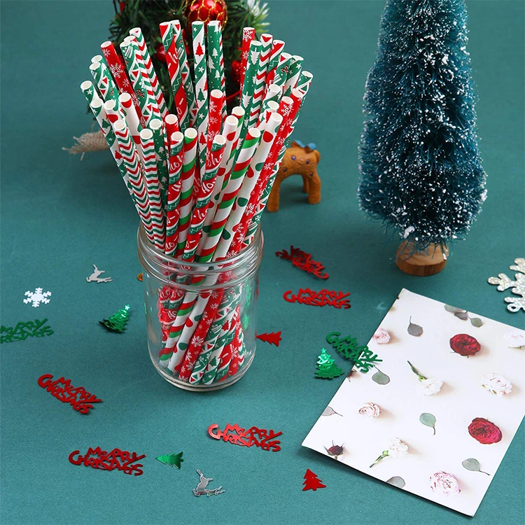 Custom Design Colorful Party Christmas China Decoration Paper Straw