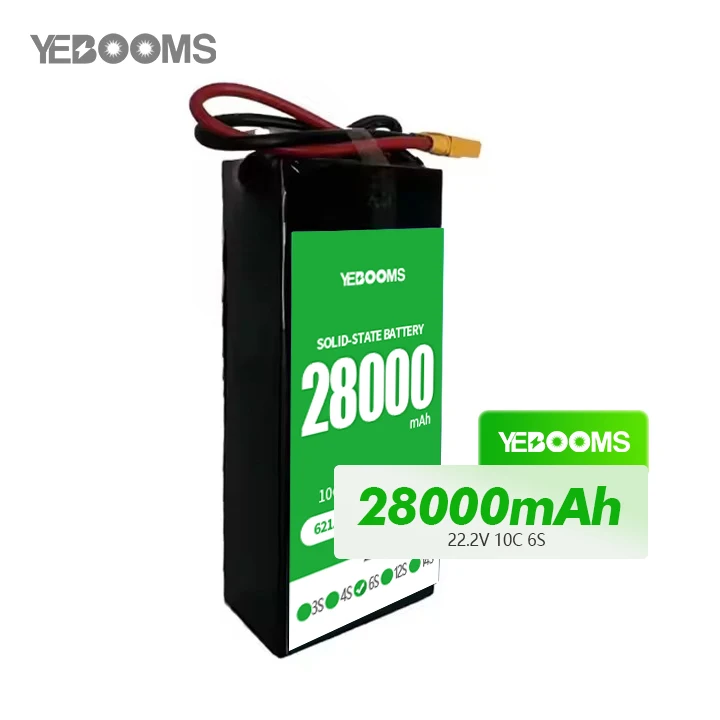 28000mah Drone Battery 22.2V 10C 6S Solid-State Battery Customized Plug 28Ah For FPV Drone Helicopter
